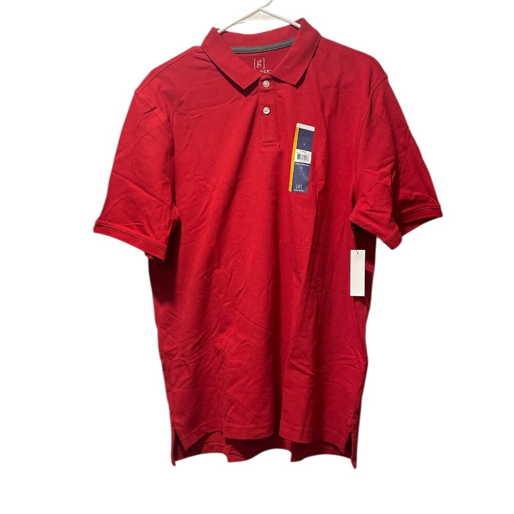 Men's Short Sleeve Pique Polo. George, L, XL, Red, NWT